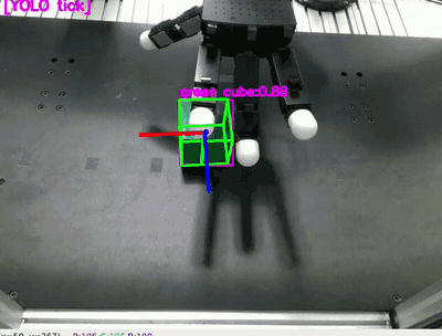 green cube tracked